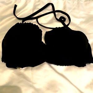 Black Victoria Secret halter Swim Top.  34DD.  Lightly used.  No flaws.